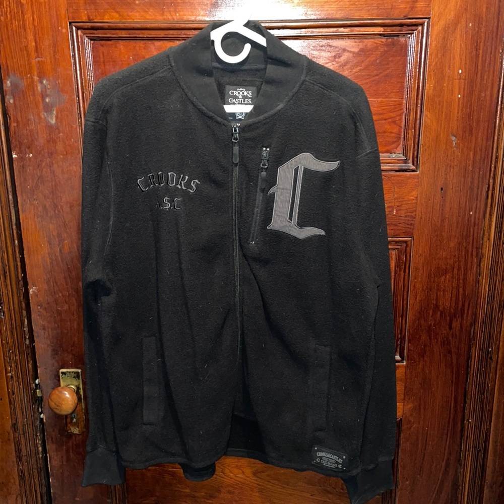 Crooks & Castles Vintage Black Fleece Varsity Style Sweater